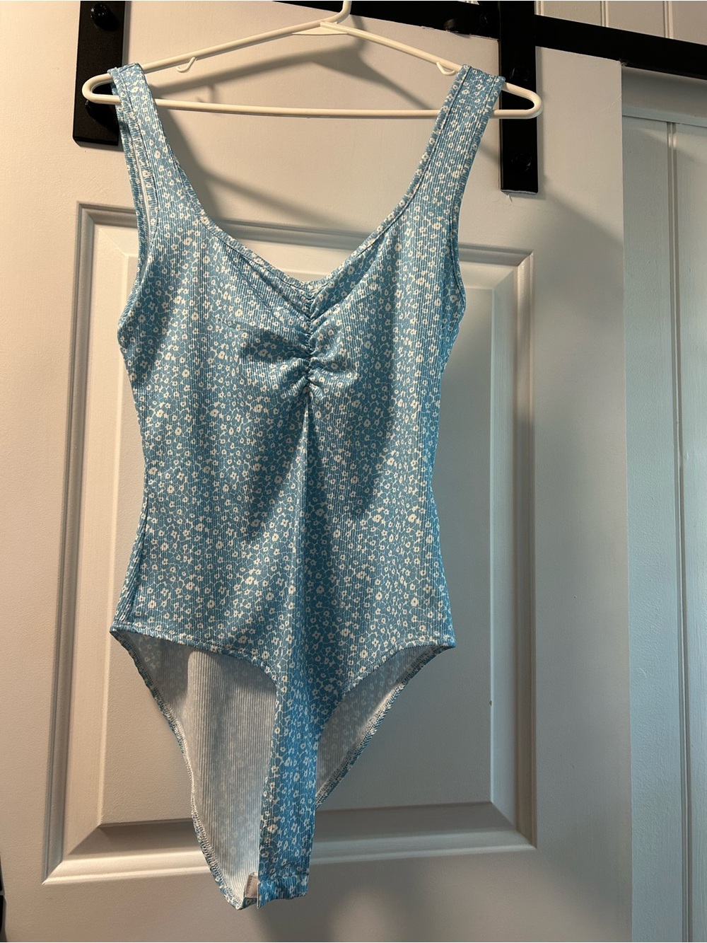 Pink Lilly Light Blue Floral Bodysuit